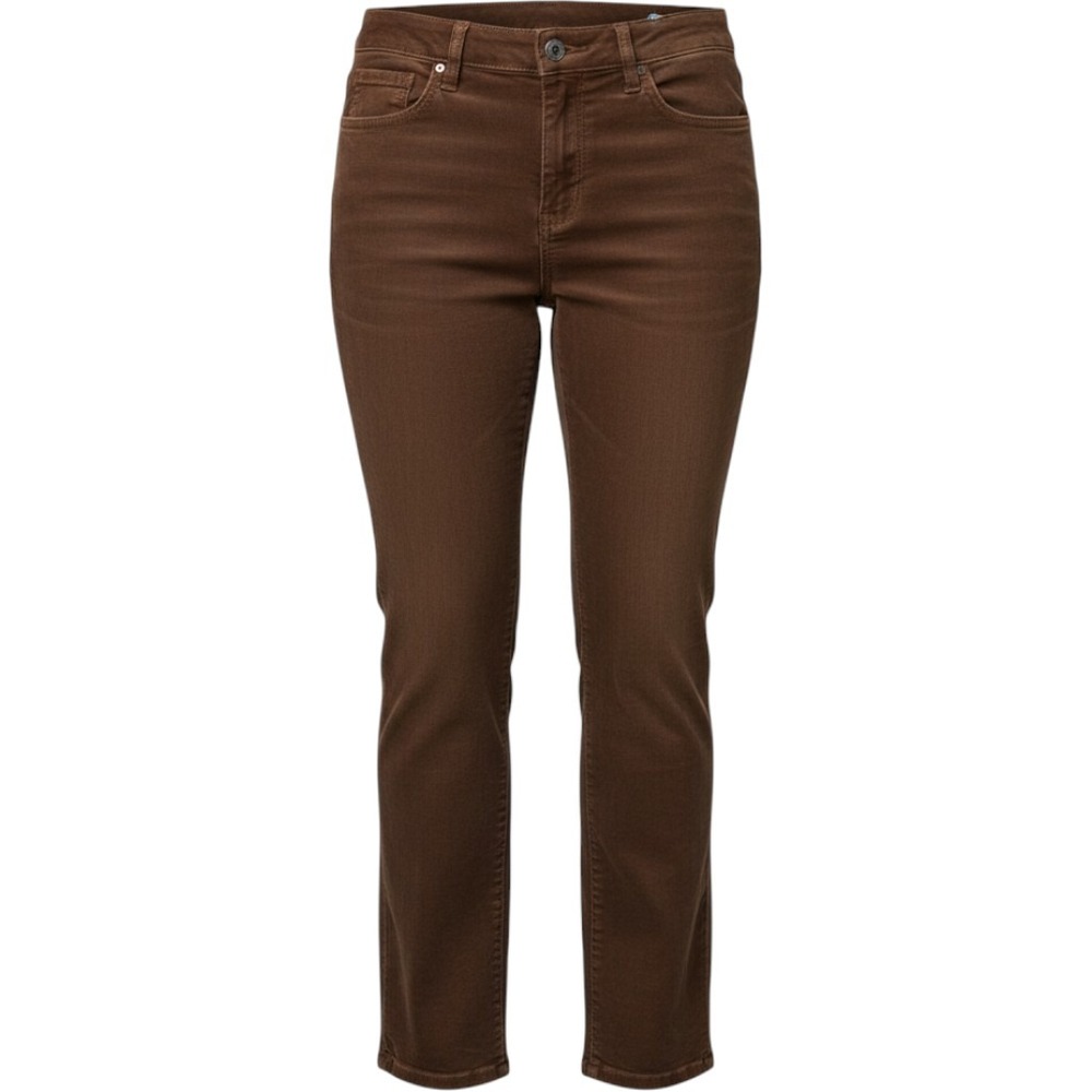 St Johns Bay Brown Corduroy Straight Leg Pants Womens Stretch Cotton 6341